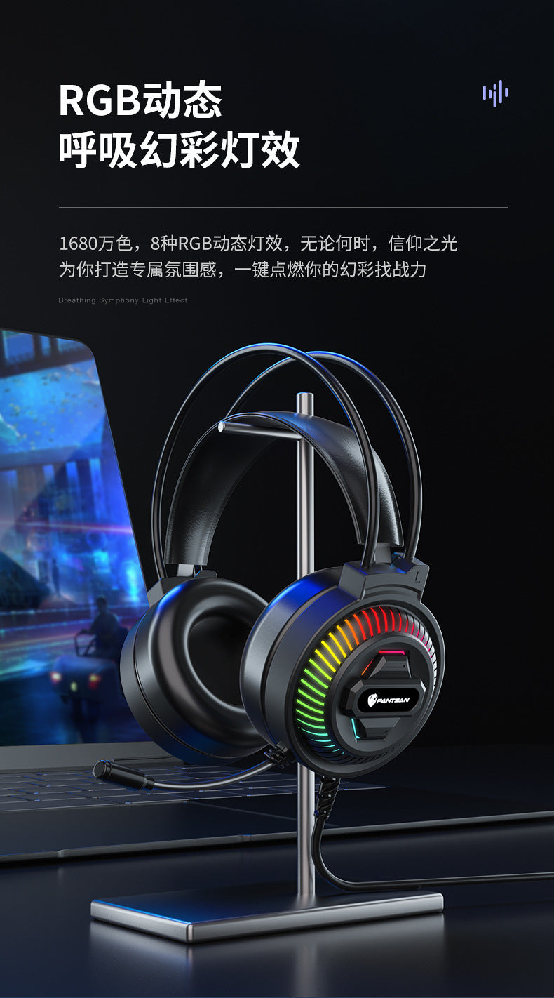 Auriculares Pan Sen PSH-400 para ordenador y portátil; modelo con cable ideal para juegos y eSports.
