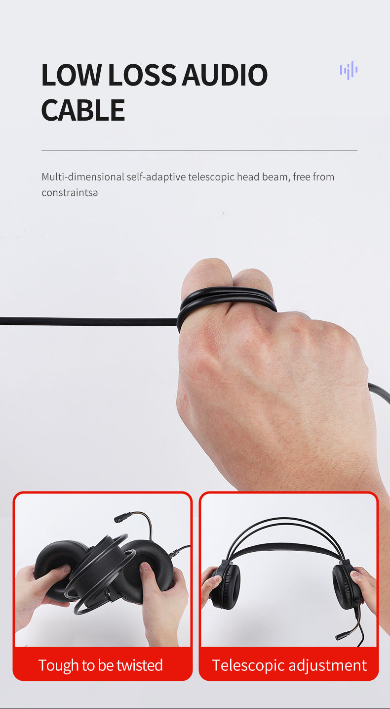 Auriculares Pan Sen PSH-400 para ordenador y portátil; modelo con cable ideal para juegos y eSports.