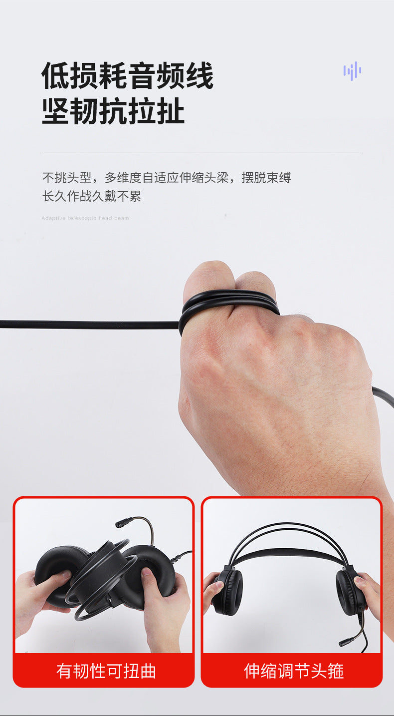Auriculares Pan Sen PSH-400 para ordenador y portátil; modelo con cable ideal para juegos y eSports.