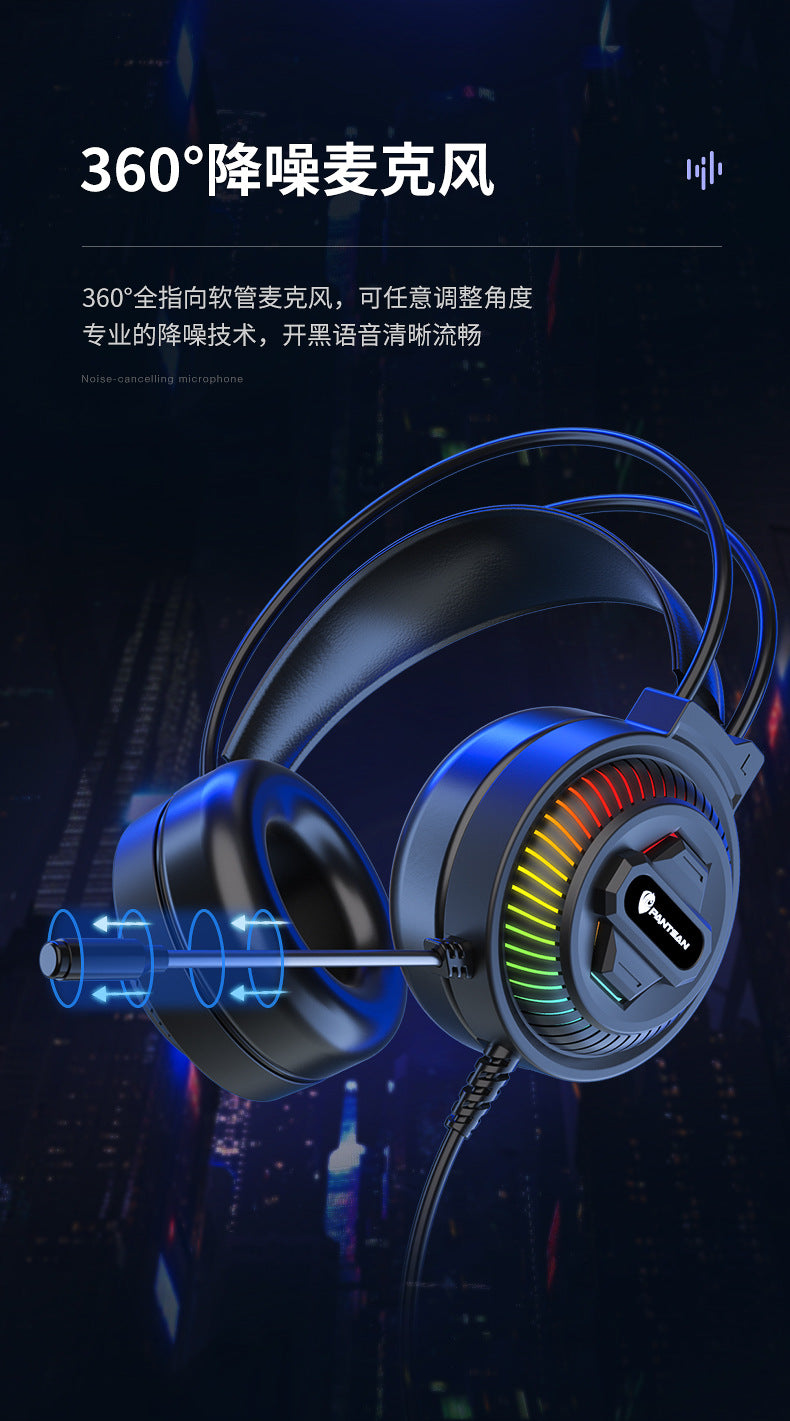 Auriculares Pan Sen PSH-400 para ordenador y portátil; modelo con cable ideal para juegos y eSports.