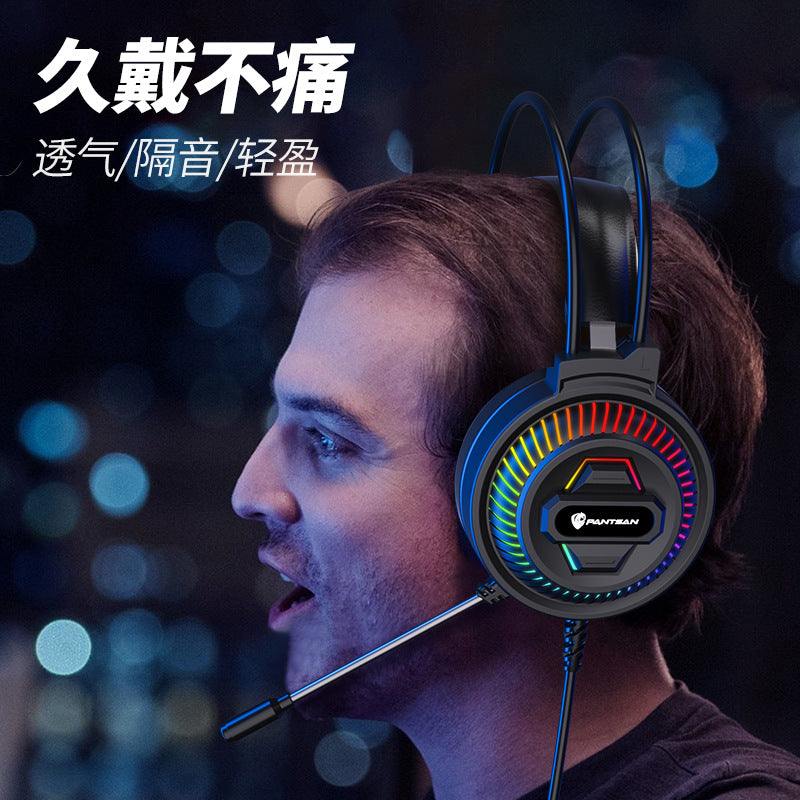 Auriculares Pan Sen PSH-400 para ordenador y portátil; modelo con cable ideal para juegos y eSports.