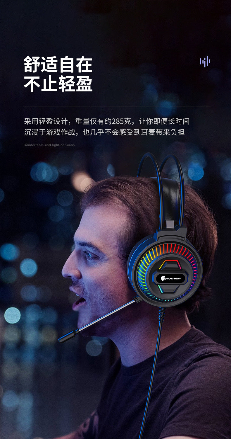 Auriculares Pan Sen PSH-400 para ordenador y portátil; modelo con cable ideal para juegos y eSports.