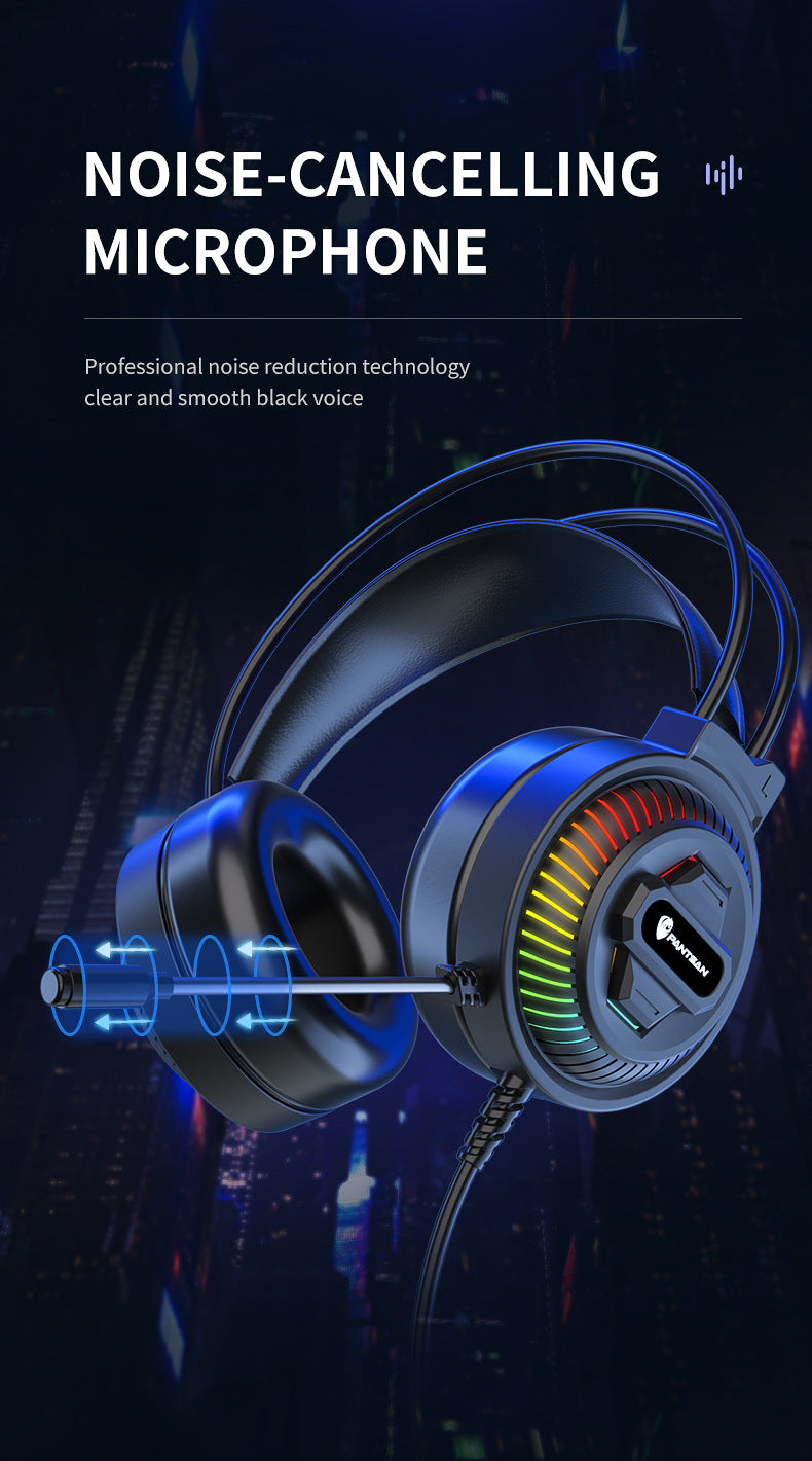 Auriculares Pan Sen PSH-400 para ordenador y portátil; modelo con cable ideal para juegos y eSports.
