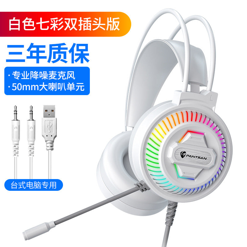 Auriculares Pan Sen PSH-400 para ordenador y portátil; modelo con cable ideal para juegos y eSports.