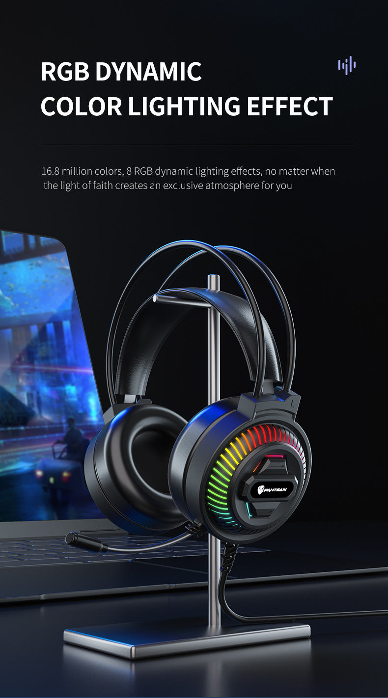 Auriculares Pan Sen PSH-400 para ordenador y portátil; modelo con cable ideal para juegos y eSports.