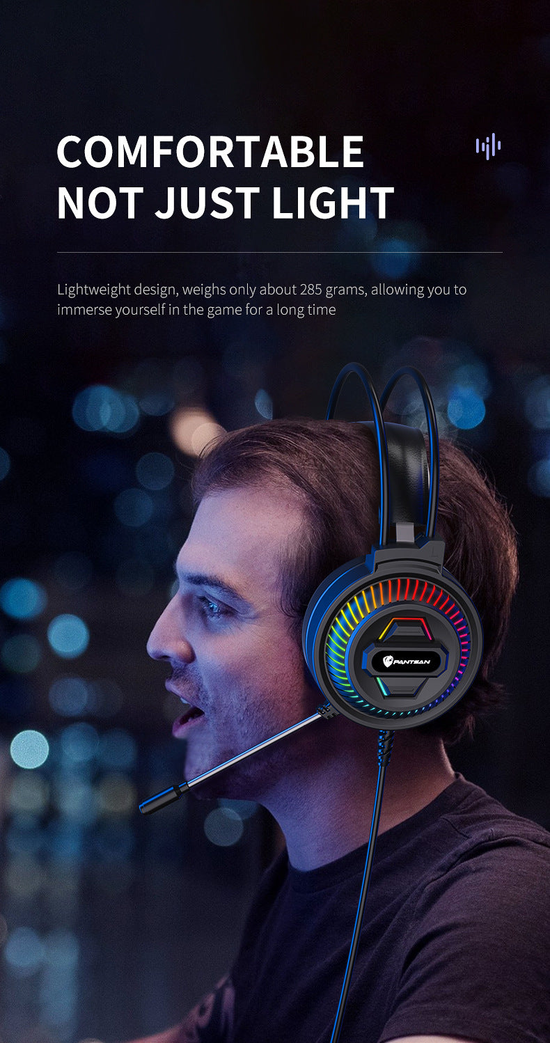 Auriculares Pan Sen PSH-400 para ordenador y portátil; modelo con cable ideal para juegos y eSports.