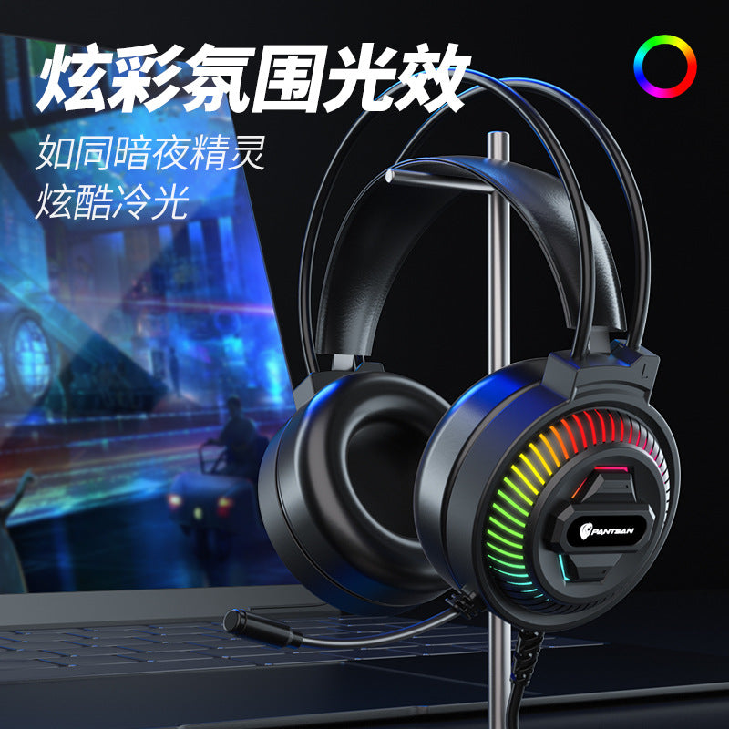 Auriculares Pan Sen PSH-400 para ordenador y portátil; modelo con cable ideal para juegos y eSports.