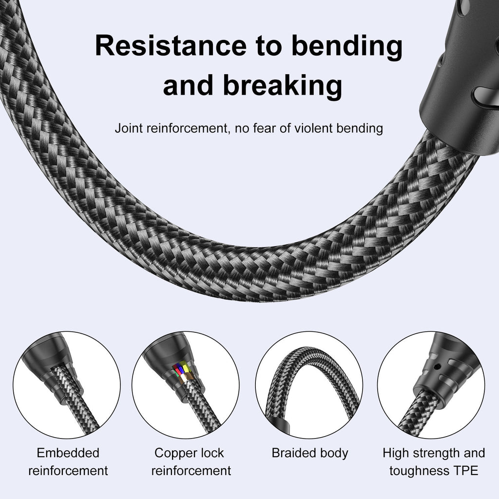 Nuevo cable de datos magnético USLION de 240 W (USB-C a USB-C) para portátiles y teléfonos móviles, compatible con carga rápida PD de 5 A.