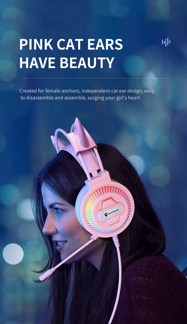 Auriculares Pan Sen PSH-400 para ordenador y portátil; modelo con cable ideal para juegos y eSports.