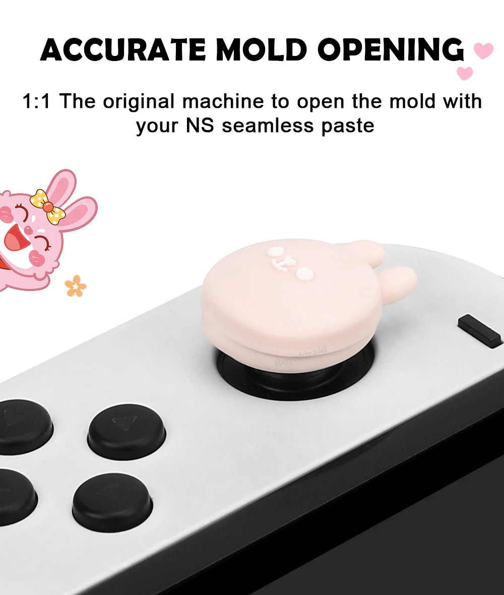 4PCS Loverly Silicone Thumb Stick Grip Cap Joystick Cover For NS Switch/OLED/Lite Joycons Controller Thumbstick Protective Case