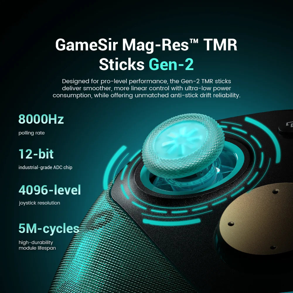 Mando inalámbrico GameSir G7 Pro 8K Aimlabs Edition para Switch con tasa de sondeo de 8000 Hz, joysticks TMR Gen-2 y gatillos de efecto Hall