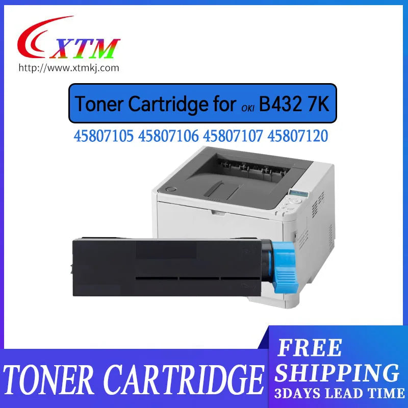 Unidad de tambor y tóner compatible (7K) 45807105 45807106 45807107 4580720 para impresoras láser OKI Data B412, B432, MB472 y MB492
