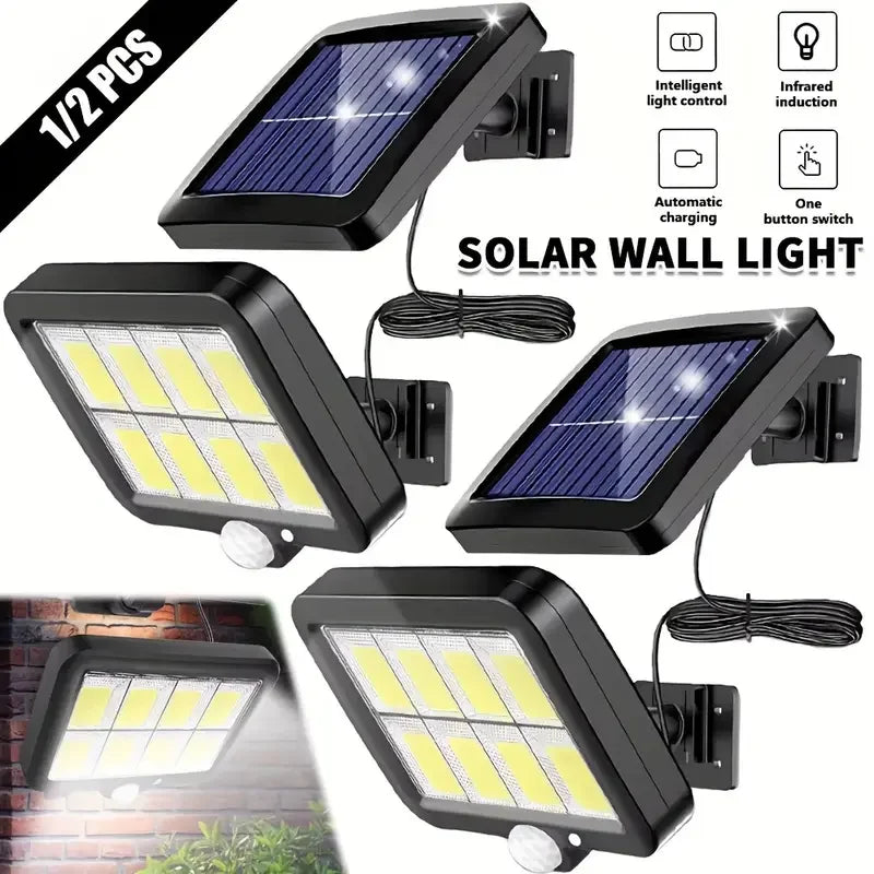 160COB Solar Outdoor Light 3 Mode Motion Sensor Solar Powered Security Light Waterproof Solar LED Wall Lamp for Yard Garden Path