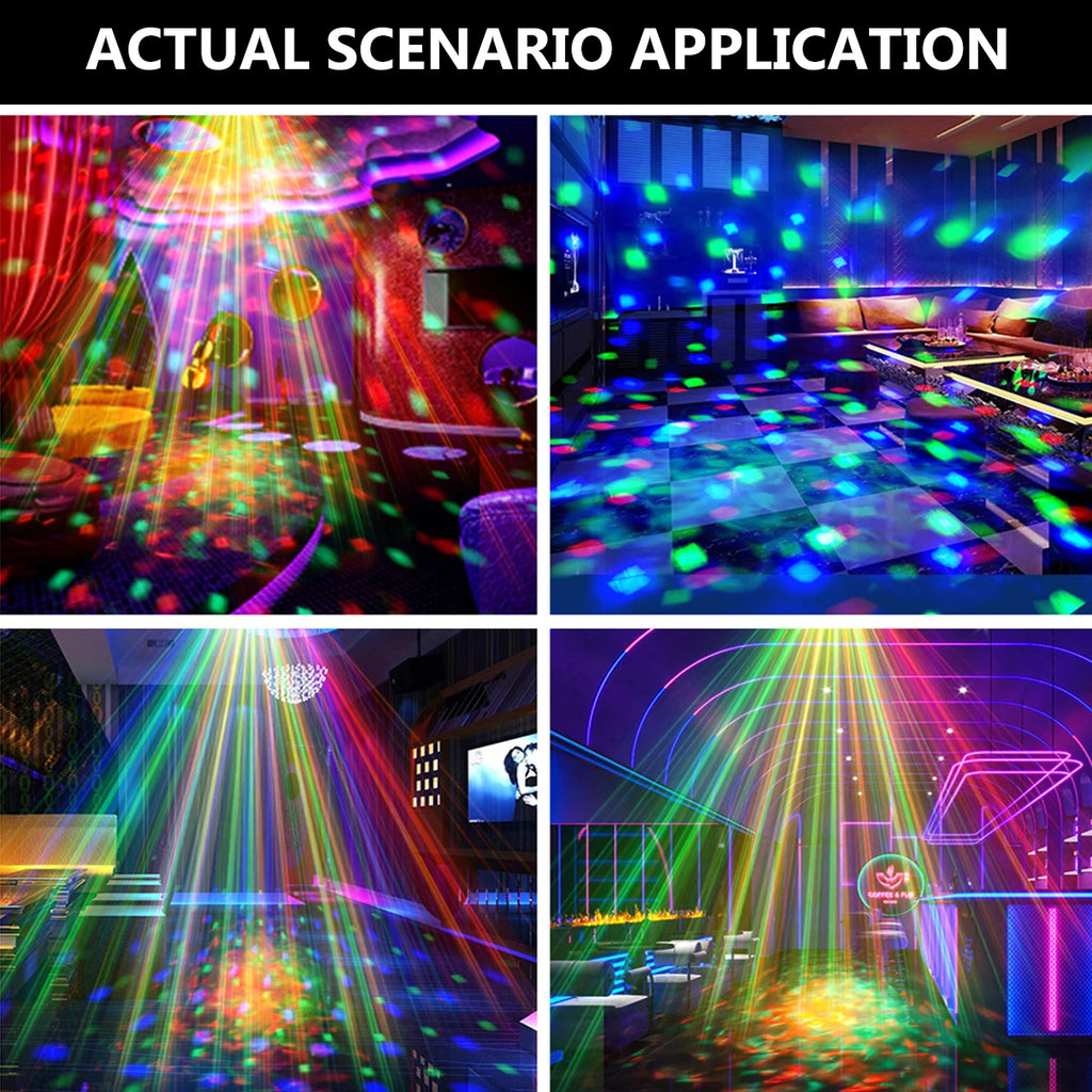 Bola de discoteca para fiestas, luz estroboscópica activada por sonido con mando a distancia, proyector de efecto océano y estrellas para discotecas y eventos