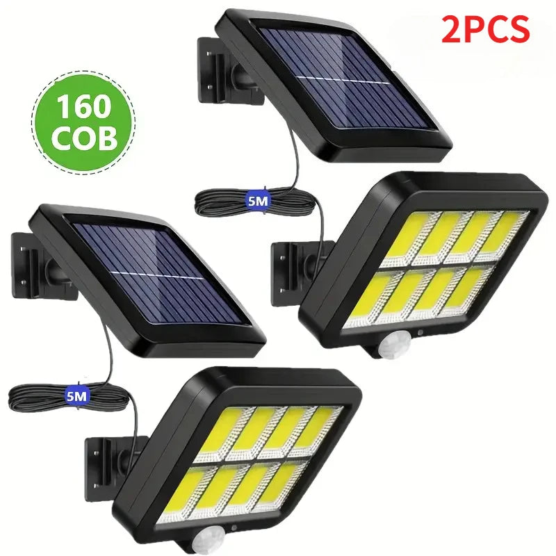 160COB Solar Outdoor Light 3 Mode Motion Sensor Solar Powered Security Light Waterproof Solar LED Wall Lamp for Yard Garden Path