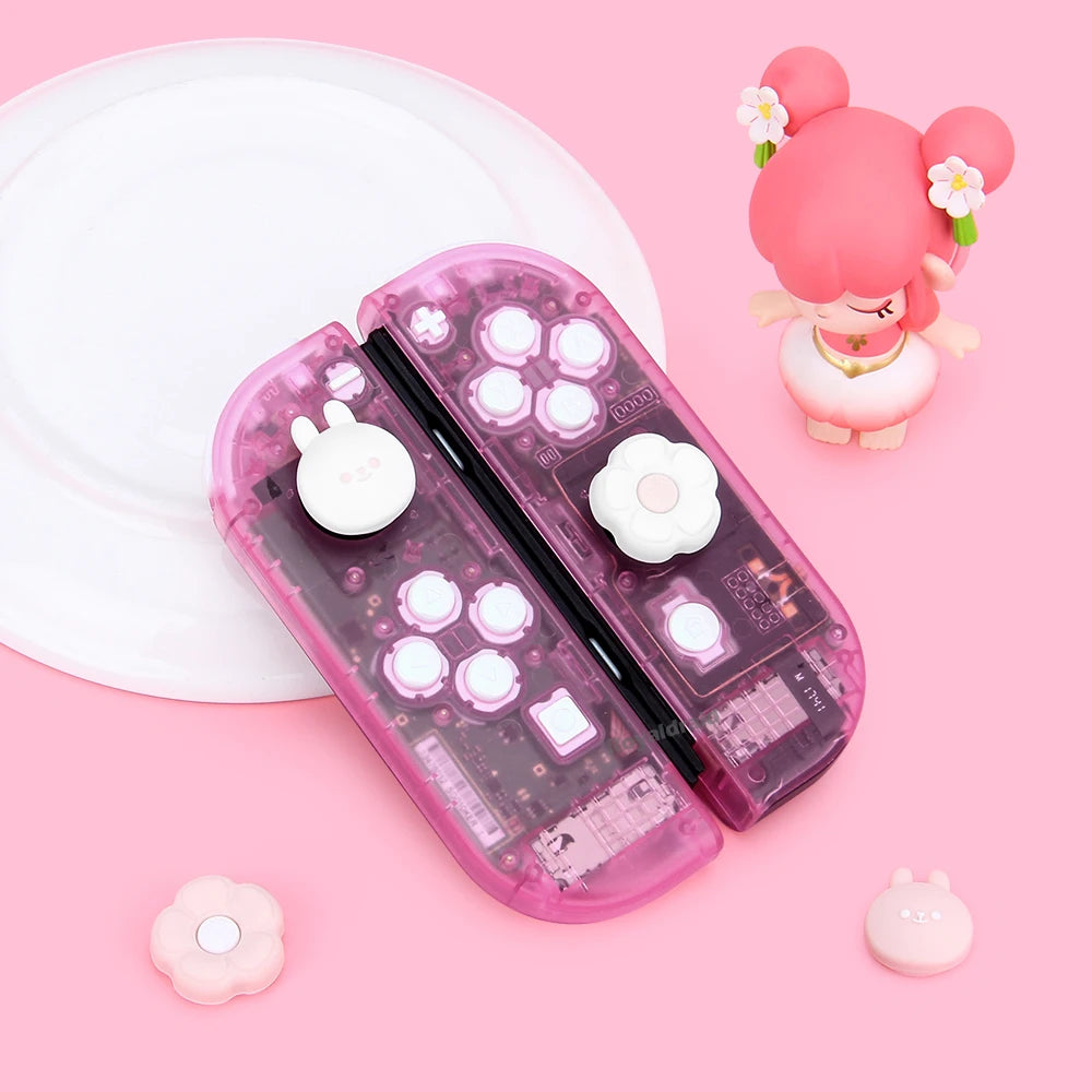 4PCS Loverly Silicone Thumb Stick Grip Cap Joystick Cover For NS Switch/OLED/Lite Joycons Controller Thumbstick Protective Case